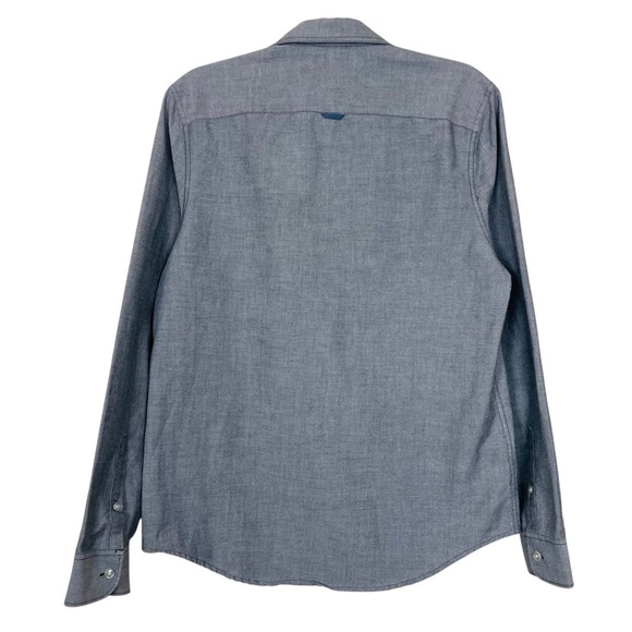 Original Penguin Ecovero Blend Chambray Shirt In Sargasso Sea Size Medium - Picture 6 of 9